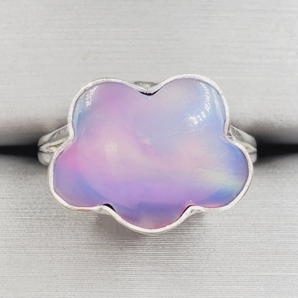 925 Sterling Silver Bezel Set Cloud Ring - image 1